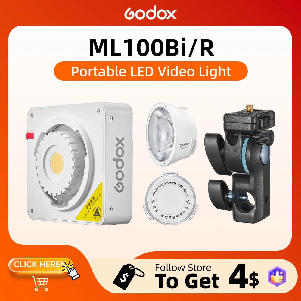 Godox ML100BI Full Color LED Video Light Portable RGB Pocket Fill Light for Camera Outdoor Photography Live & App Control