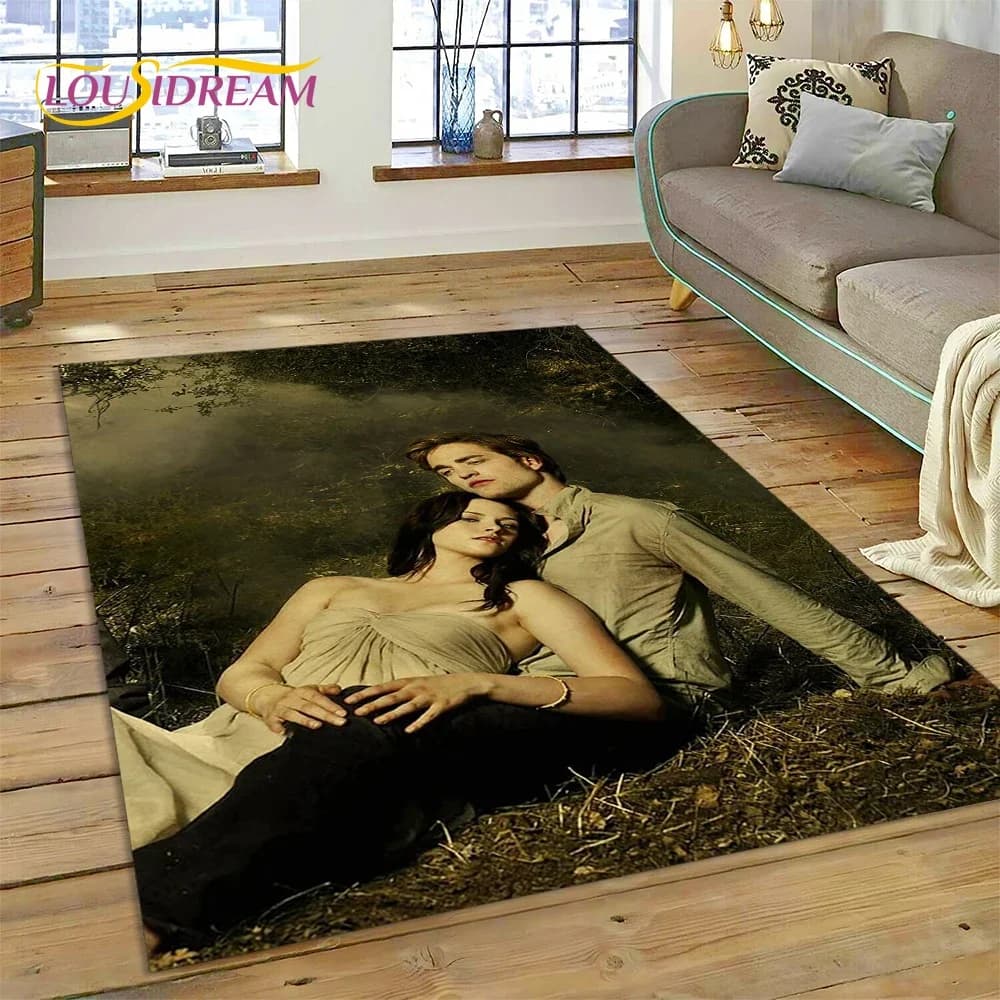 3D The Twilight Saga Edward Bella Rug Carpet for Living Room Bedroom Home Decor,Floor Mat Non-slip Decoration for Sofa Doormat