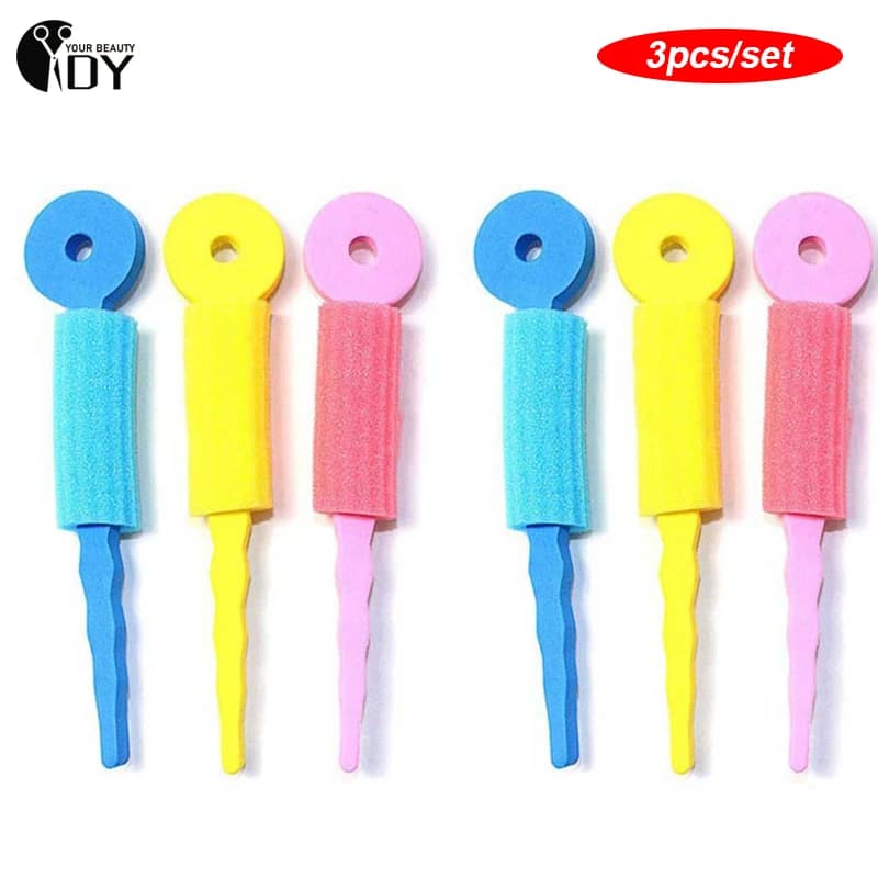 3PCS Haircare Foam Rollers Magic Sponge Soft foam Heatless curls for women Natural long hair Cling Ricci Styling DIY tools