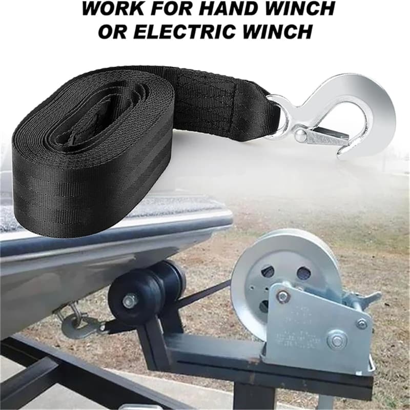 Trailer Ribbon Strap with Hook, Heavy Duty Spare Parts for Outdoor Car, For Vehicle Trailer