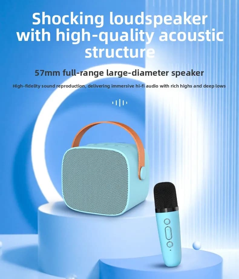 Stereo Bluetooth k-song con microfono, microfono separato, microfono per karaoke per bambini, macchina all-in-one.