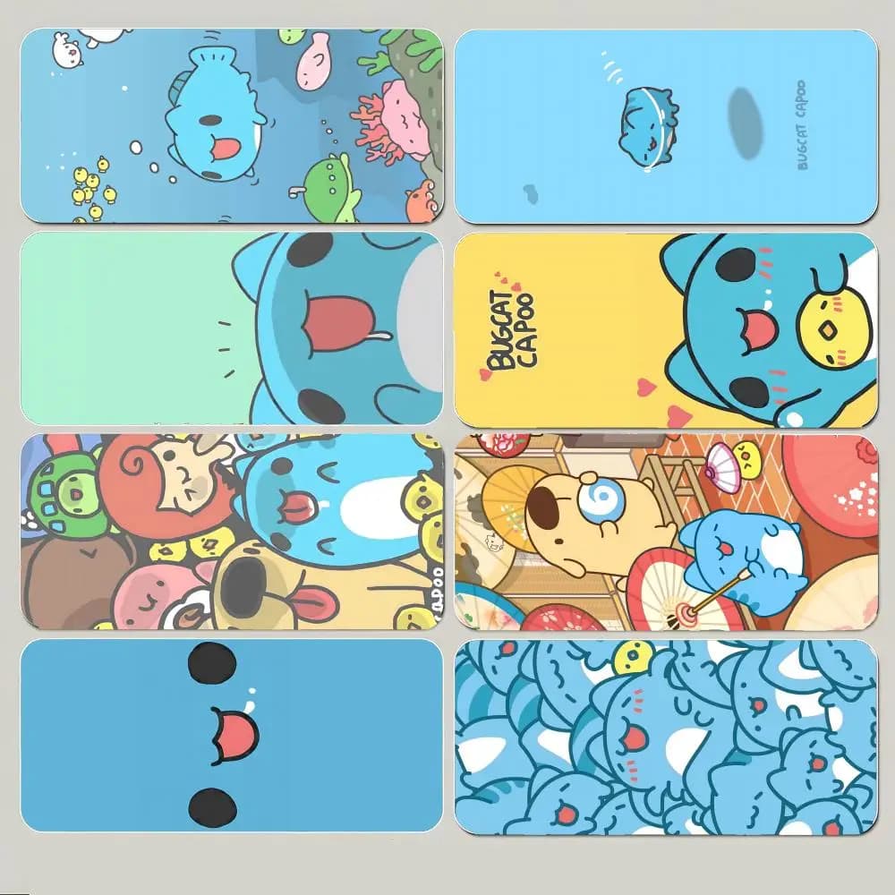 Simpatico tappetino per mouse B-Bugcat Capoo con animali adorabili, tappetino per mouse da gioco di grandi dimensioni con bordo cucito spesso, tappetino da scrivania antiscivolo