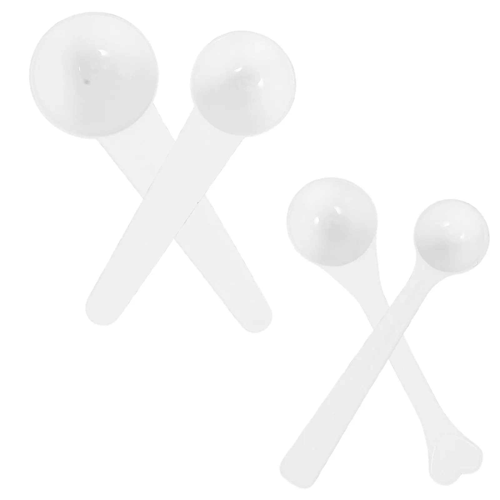4Pcs Plastic Measuring Spoons Set Long Handle Coffee Protein Milk Powder Kitchen Scoop Multi Purpose White 1G 3G 5G 10G