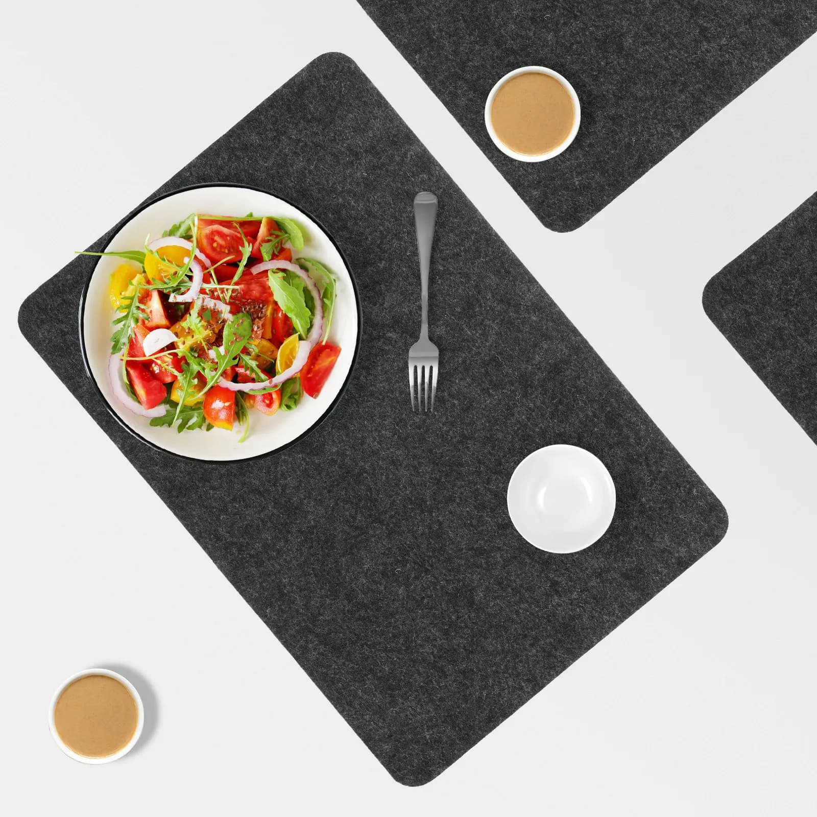 Felt Placemat with Silicone Backing Heat Insulation Non-Slip Protective Pad for Air Fryer Steamers Pots Tableware Home Use Gift