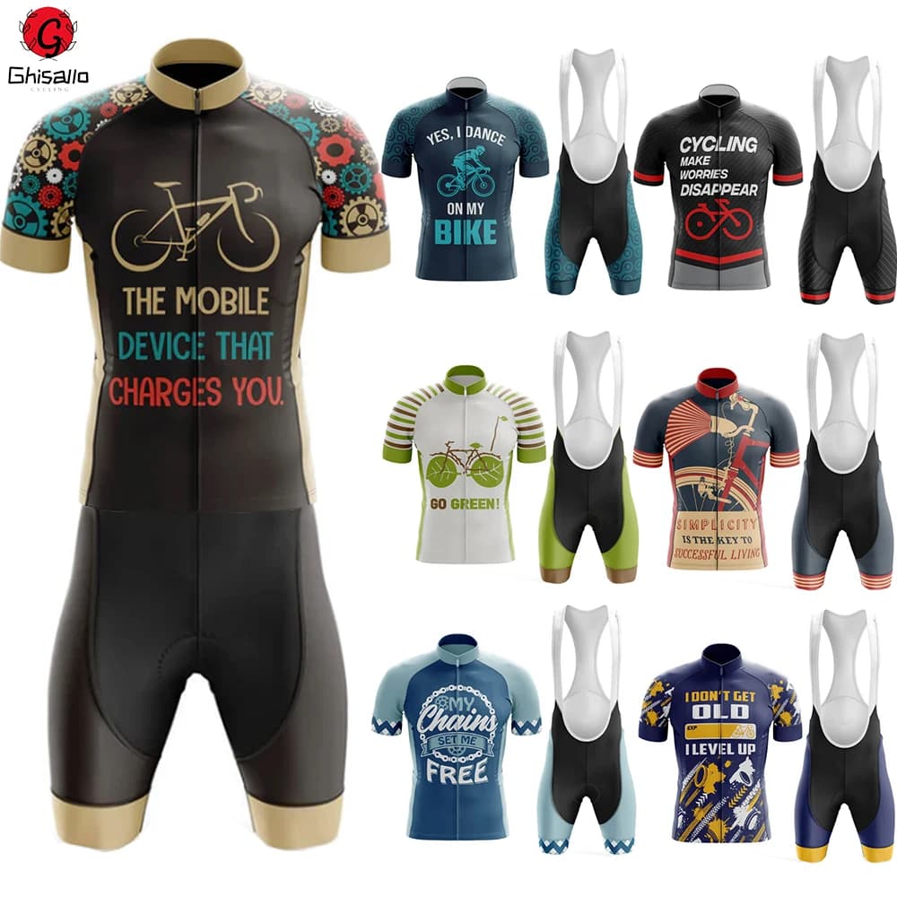 21 New Style 8 Cycling Jersey Set Bicycle Suit Bike Summer Sleeve Men Bib Shorts Clothing Por Team Man Bike 20D Gel Pad Lasting
