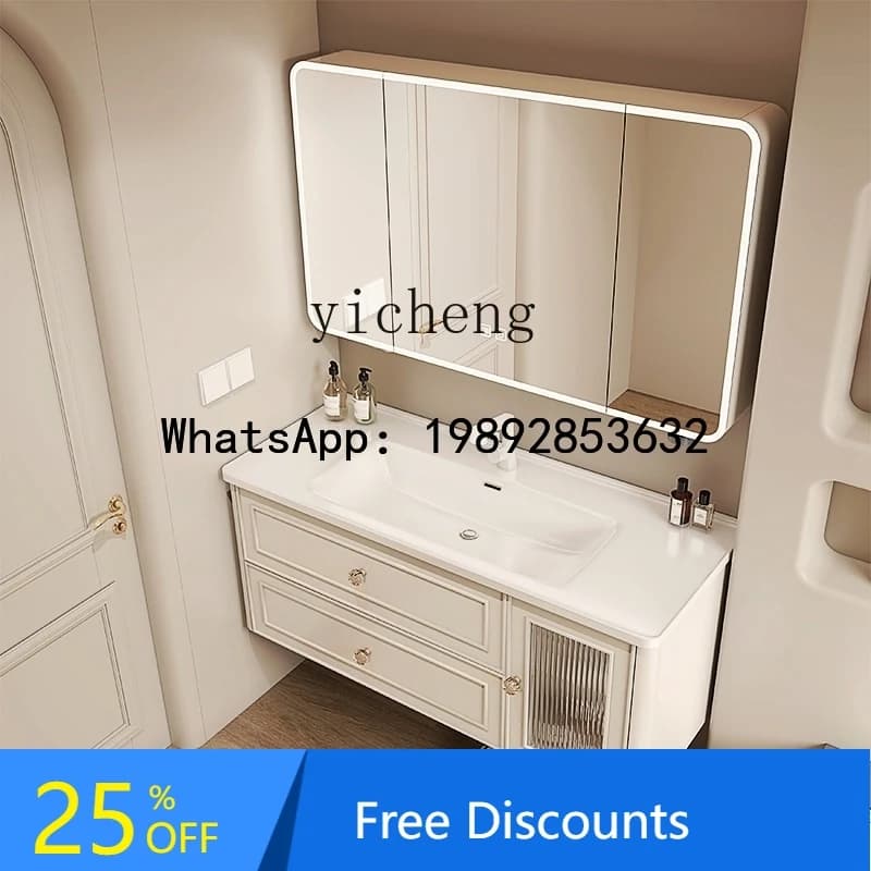 Combinazione di mobili da bagno AA, specchio di bellezza, bagno, lavabo ad angolo arrotondato