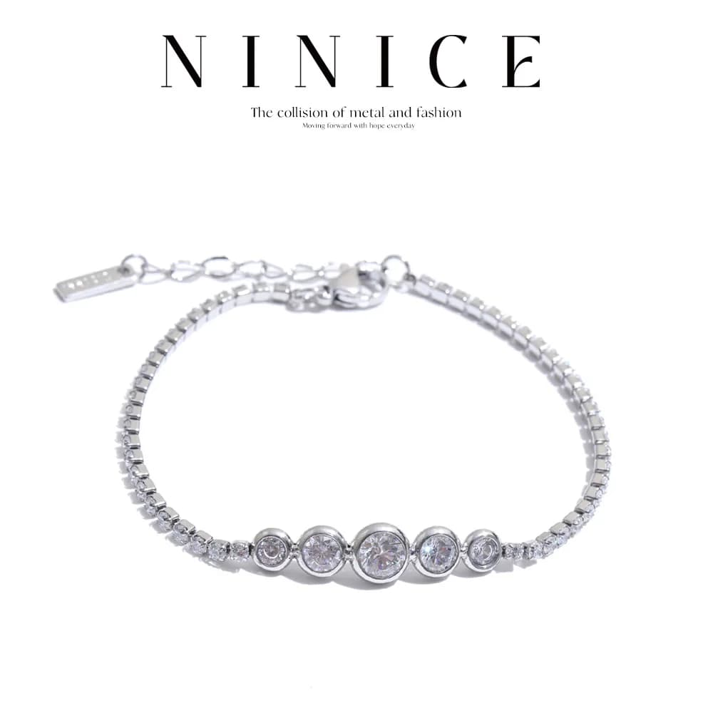NiNice Stainless Steel Bracelet Cubic Zirconia Chain Delicate Women Jewelry Hypoallergenic High Quality Accessories