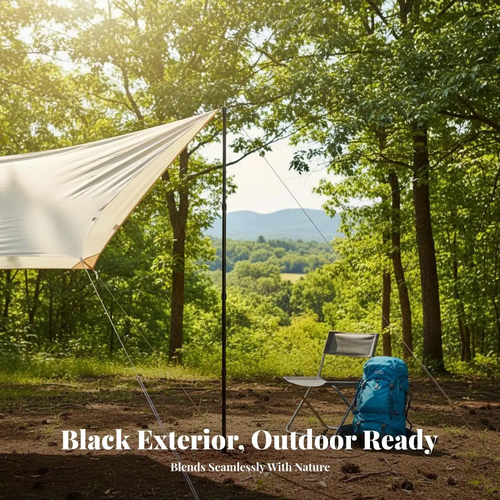 Portable Telescopic Tent Pole 3 Section Twist Lock Design for Backpacking Tarp Setup Lightweight Aluminum Camping Accessory