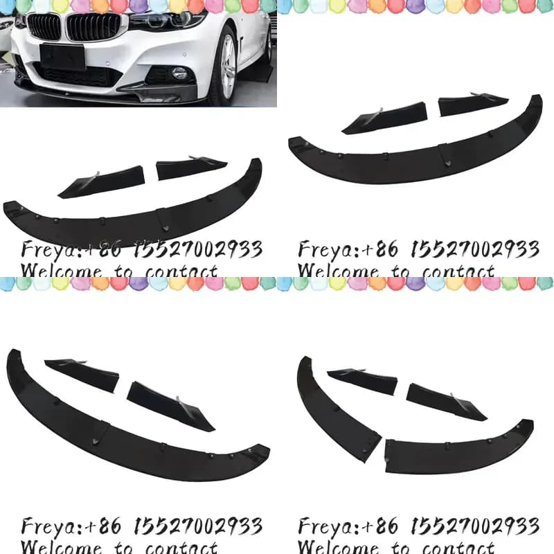 Front Bumper Spoiler Lip For 3 Series GT F34 2014-2019 328i 330i 335i 340i M Package Diffuser Splitter Protector