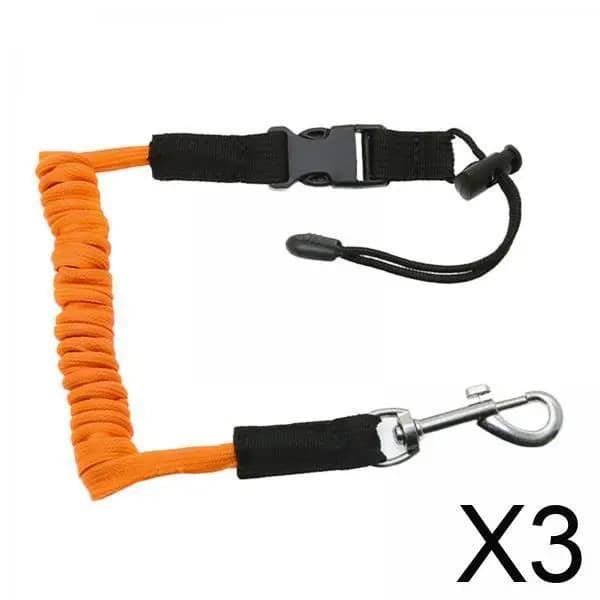 3x Guinzaglio per pagaia per kayak Rafting Canoa Kayak Tavola da surf Strumento Cordino a spirale Corda arancione