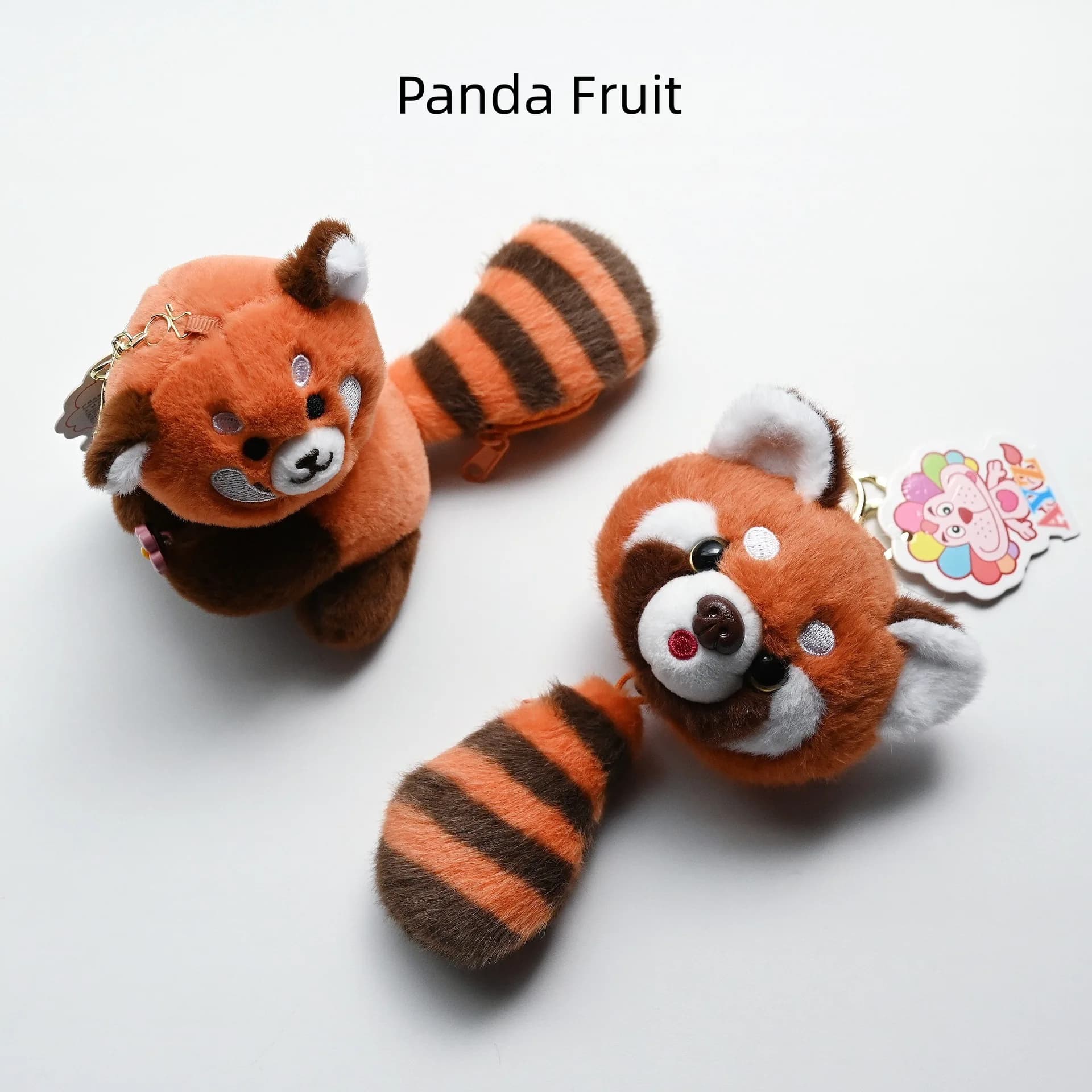 Portafoglio per bambola in peluche con frutta di piccolo panda estensibile Borsa per carte NFC Stella rossa dello zoo di montagna