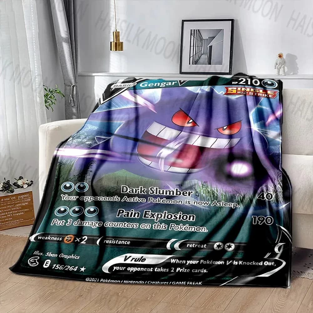 Best Seller! Coperta Morbida e Accogliente con Stampa P0kem0n G-Gengar per Casa, Letto e Divano, Regalo per Donne, Ragazze, Adulti e Bambini