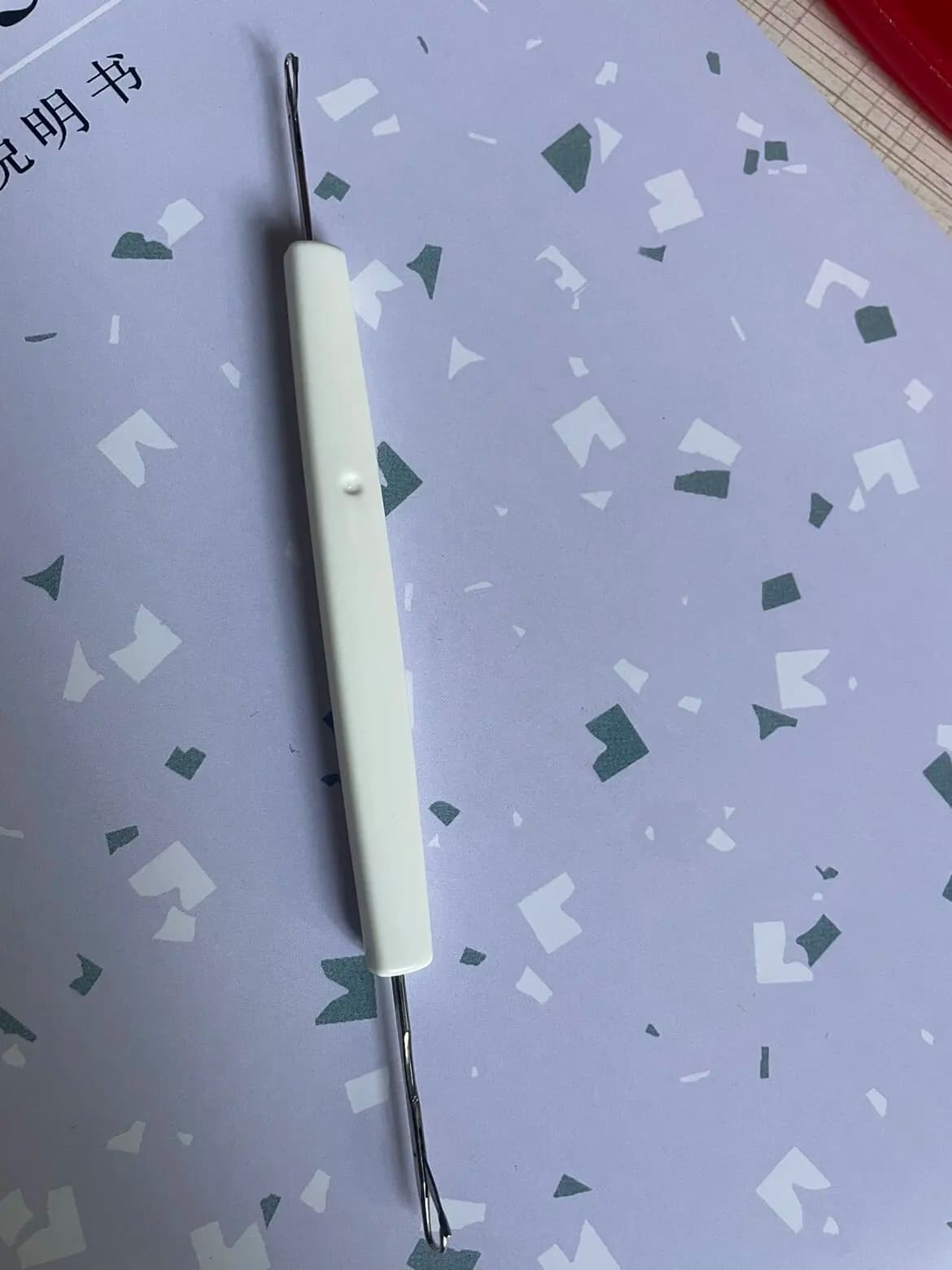 2 pz. Accessori per macchina da maglieria Lk150: Uncinetto a doppia punta con manico e ago