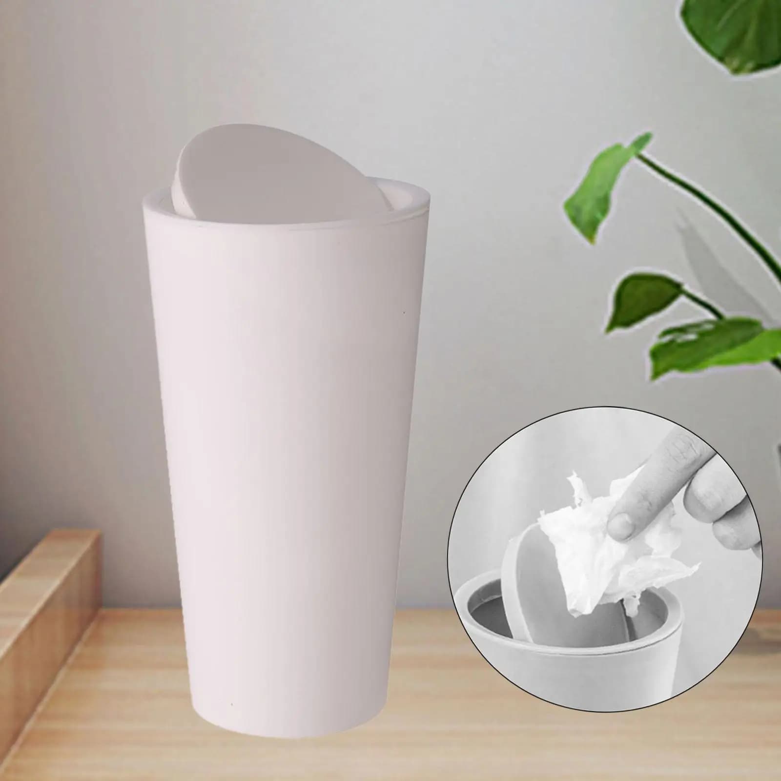 Small Trash Can Vehicle Rubbish Bin for Bathroom Car Vanity Tabletop