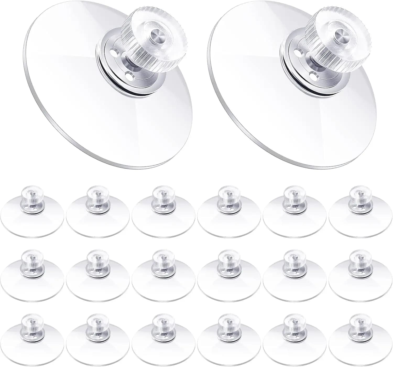 20 ventose trasparenti in PVC con viti, ganci adesivi resistenti da 40 mm per finestre, vetri auto, pareti del bagno