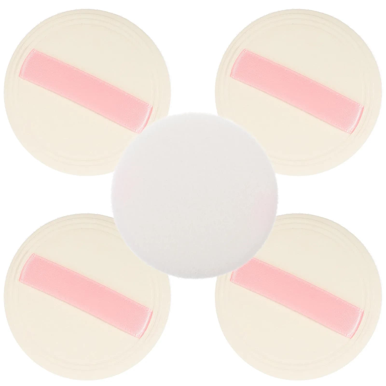 5Pcs Premium Flocking Makeup for Foundation Concealer Blush Highlighter Setting Powder Portable Reusable Tools