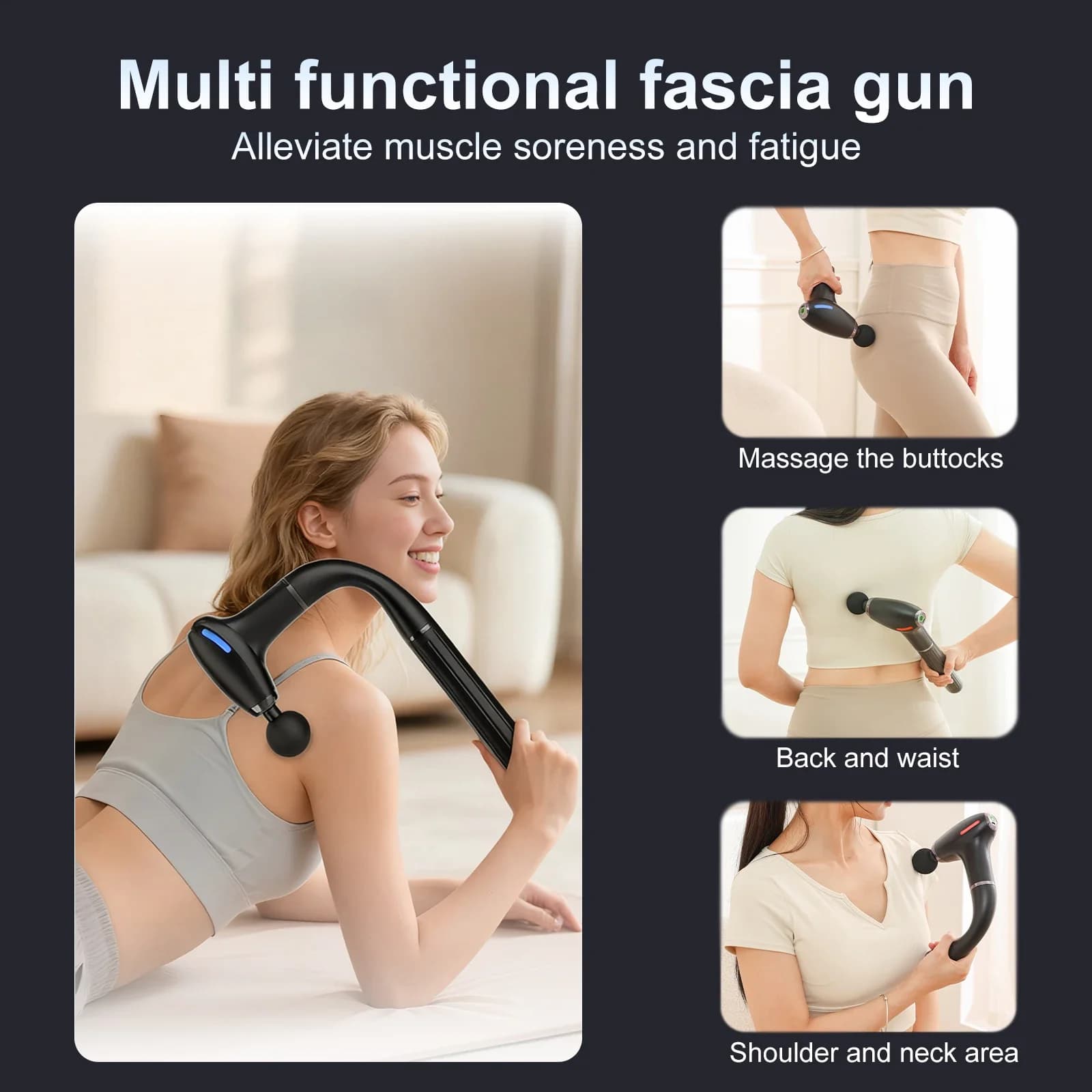 New smart wrap massage gun with extended handle U-shaped back massager body massager for back muscle relaxation