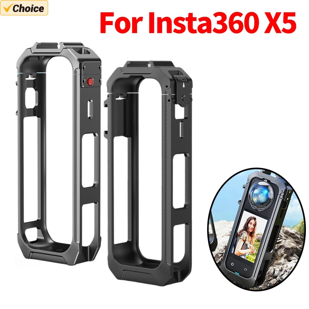 Gabbia per telaio in metallo/plastica per staffa per telaio Insta360 X5 Supporto per custodia per telaio protettivo compatibile per accessorio Insta 360 X5