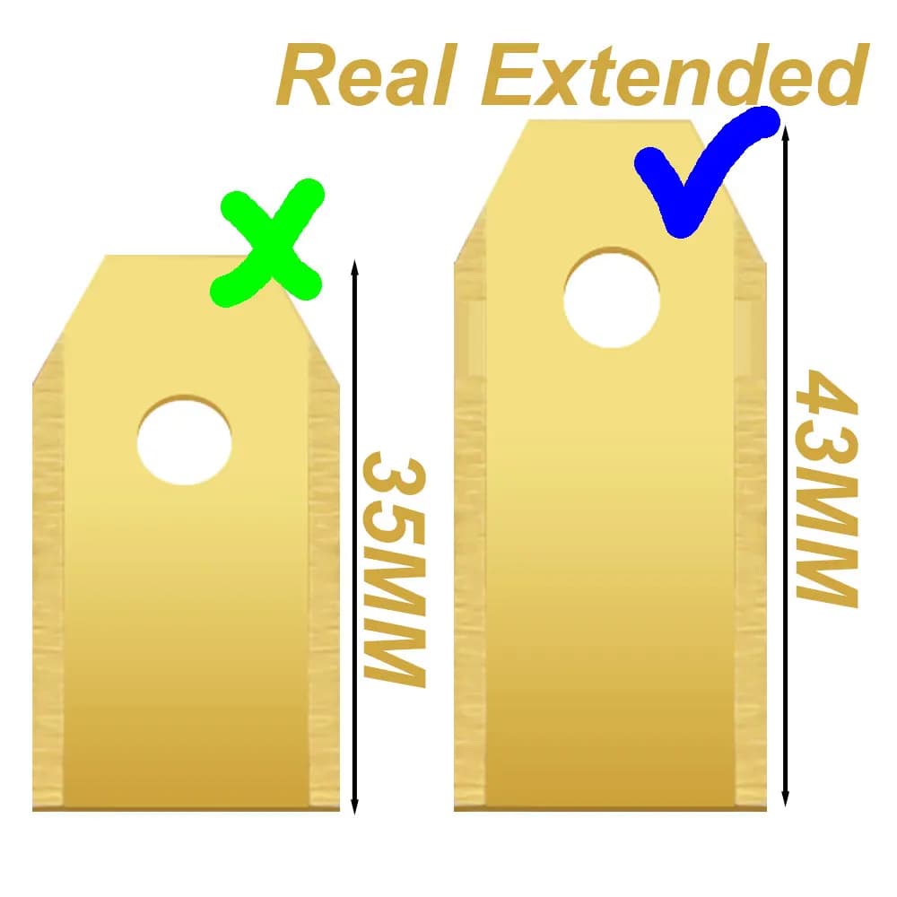 Extended Robot Replacement Blade Stainless Steel 43mm Blade for Robotic Lawn Mower, Double Cutting Effect Increase Efficiency