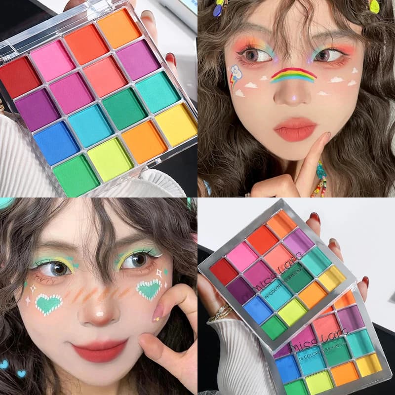HUA HUA 16 colori ombretto piatto ombretto ragazza principiante vassoio per trucco scultura evidenziare cosmetici per ragazze accessori cosmetici