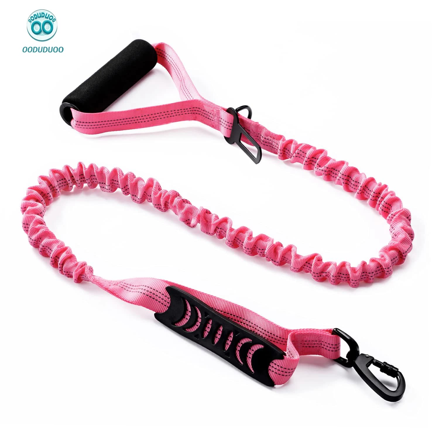 OODUDUOO Guinzaglio per cani tattico in nylon con doppia impugnatura Anti tirare riflettente Bungee Elastico per cani da esterno con guinzaglio per assorbimento degli urti