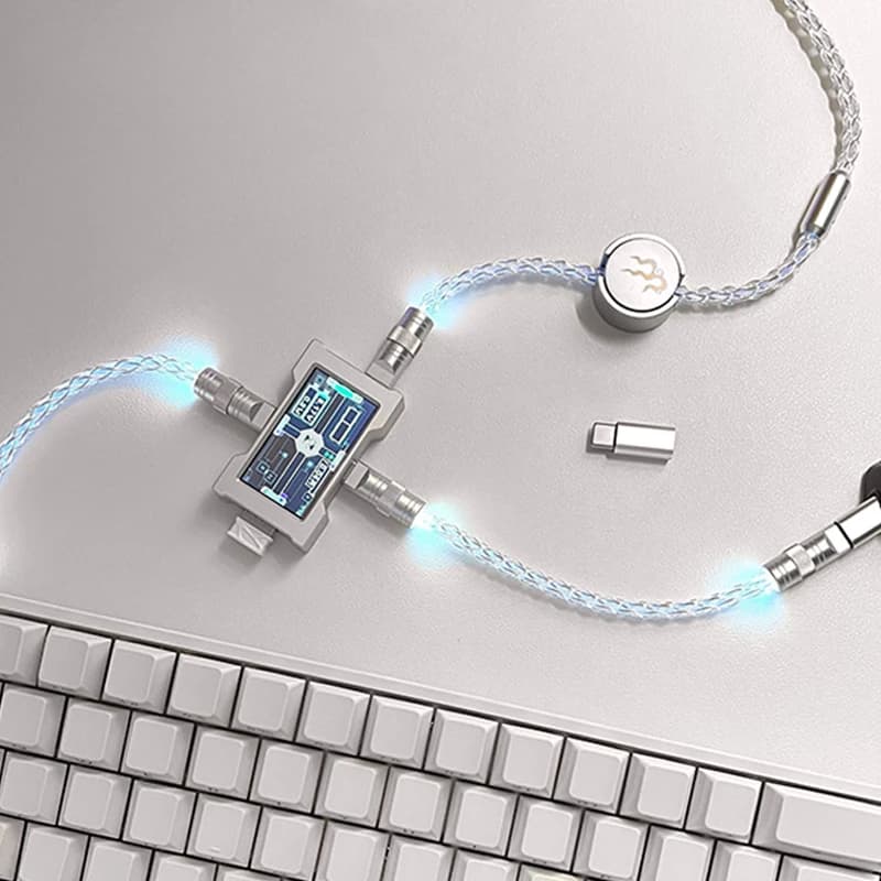 15cm/130cm C-C/USB-C Single crystal copper keyboard cable supports 8k Magnetic controllable lights for HM hub Computer Keyboard