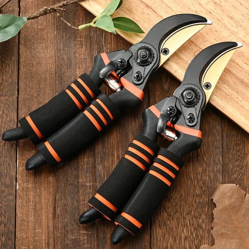 Pruning scissors for fruit trees, gardening scissors, garden scissors, three rings, pruning scissors with sponge handle