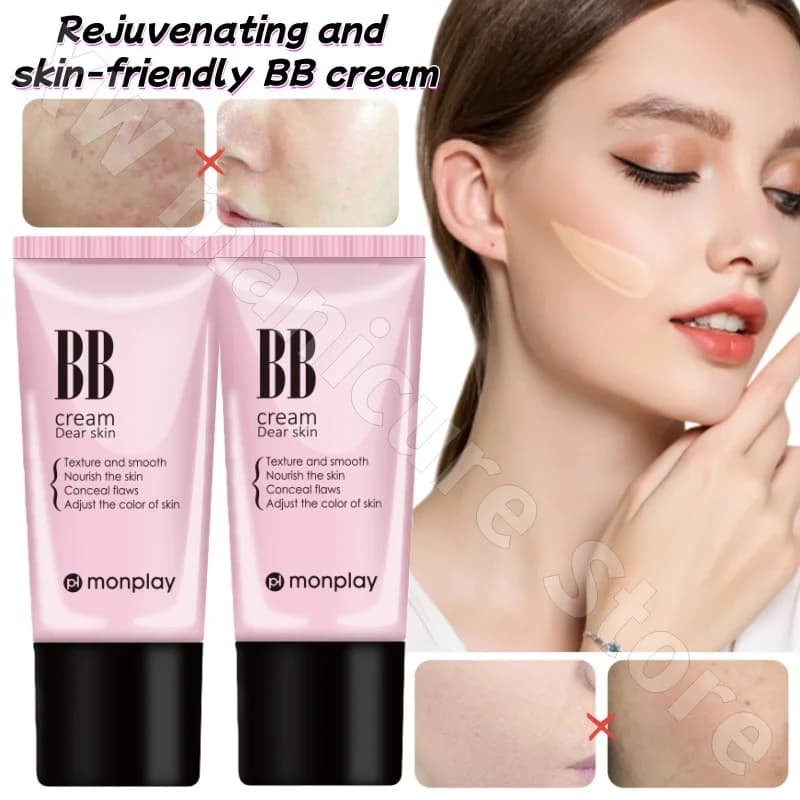 Montbara BB Cream Idratante Correttore Illuminante e Nutriente Lunga Durata Impermeabile Non-removibile Effetto Cremoso sulla Pelle