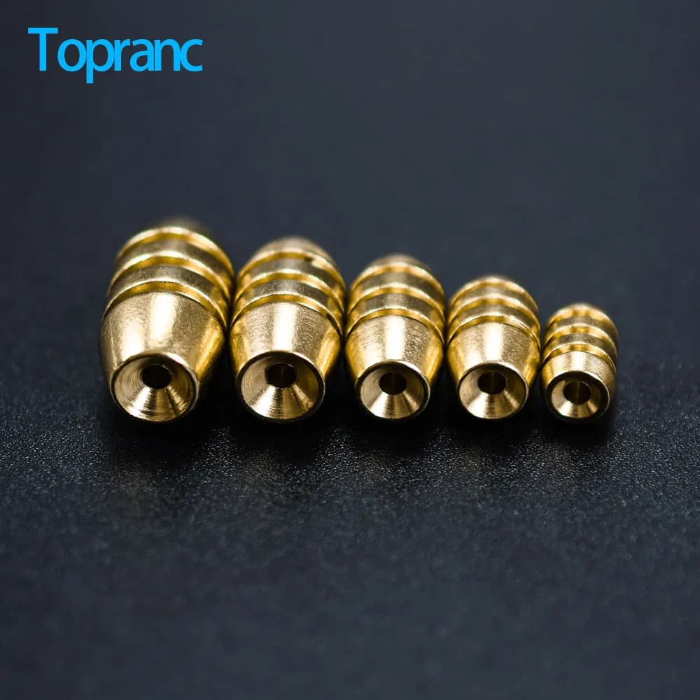 Topranc Multiple Sizes Copper Alloy Oval Fishing Weights Rustproof Sinker Freshwater Saltwater Fishing Rig Accessories