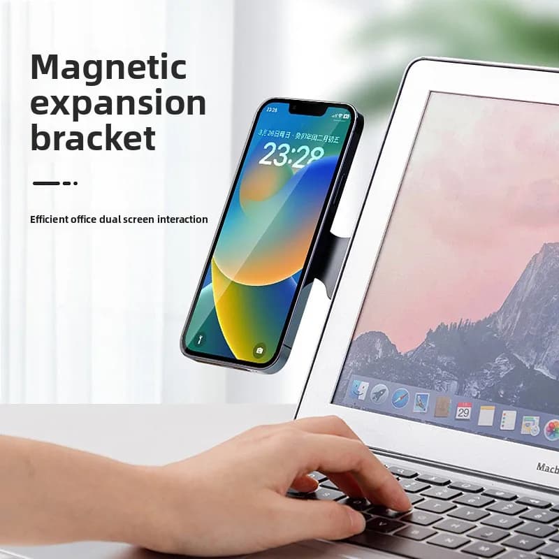 Supporto Magnetico Girevole per Smartphone e Laptop, Compatibile con Magsafe iPhone 16 15 14 13 17 Pro Max, Accessorio per Notebook