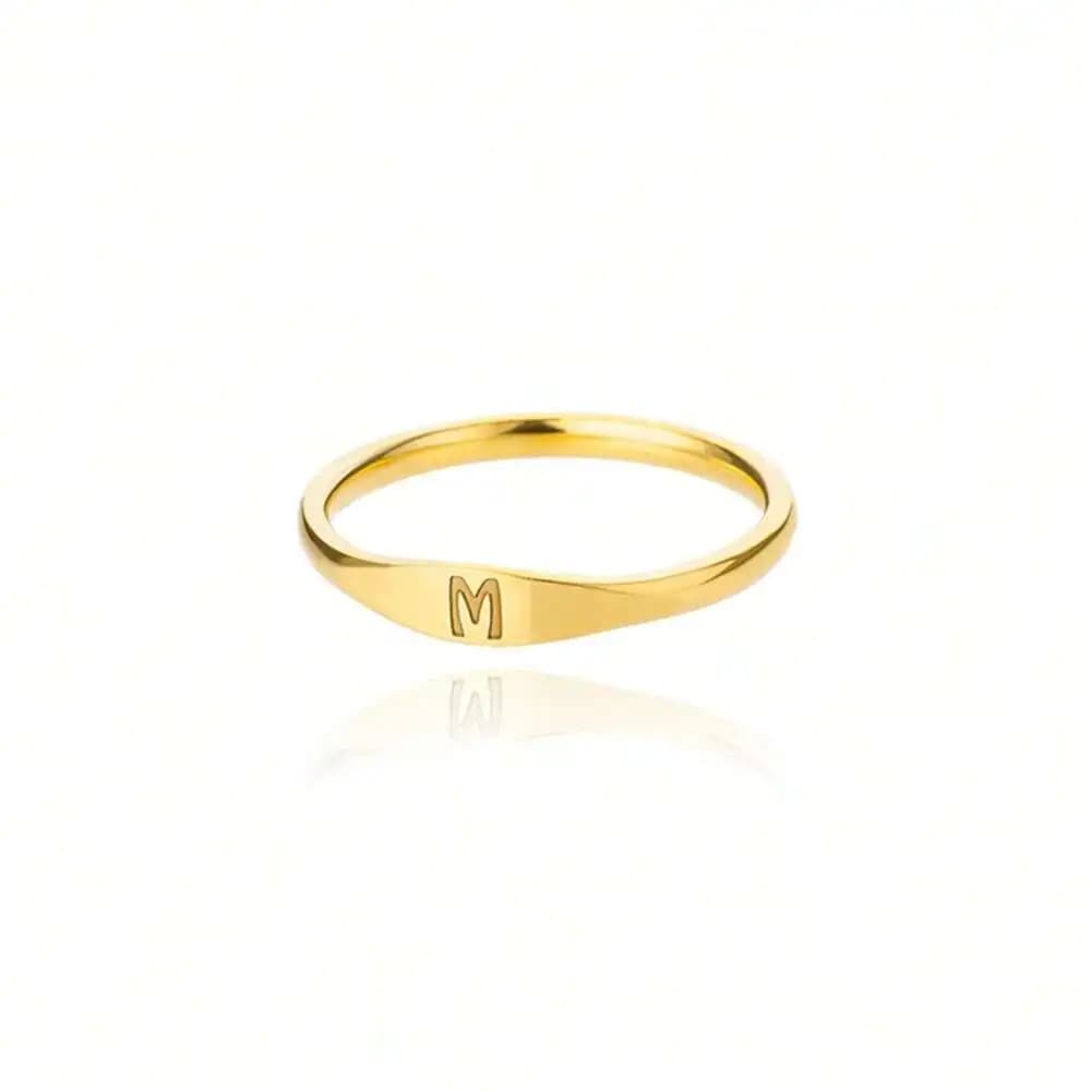 Anelli con Lettere Iniziali per Donne, Anelli in Acciaio Inossidabile con Lettere A-Z, Gioielli Estetici per Matrimonio, Regalo di Moda