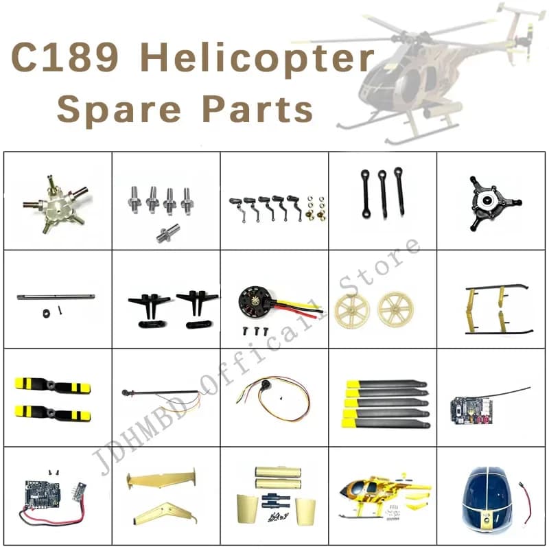 C189 Bird Helicopter MD 500 Defender /1:28 pezzi di ricambio per elicottero guscio di fusoliera motore a lama principale ESC