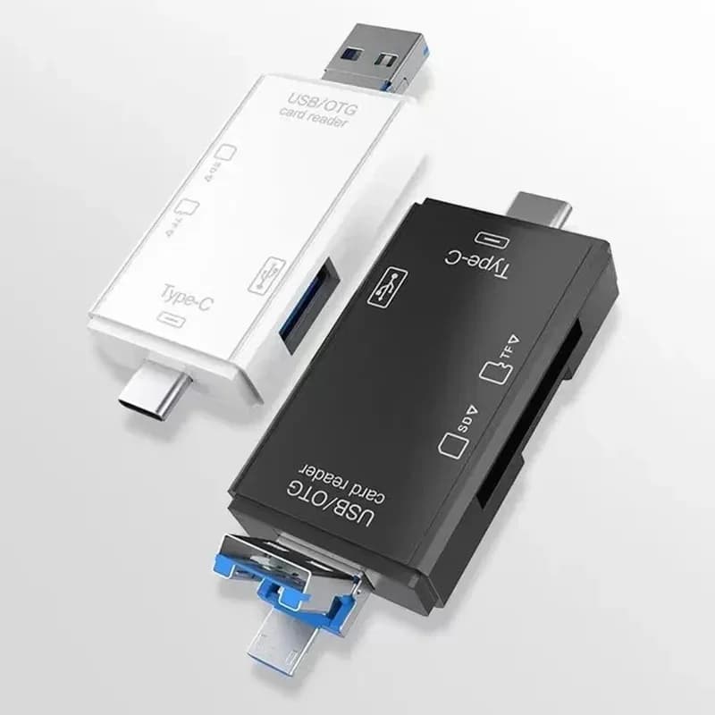 1/2/4pcs SD Card Reader USB C Card Reader 6 In 1 USB 2.0 TF/Mirco SD Smart Memory Card Type C OTG Flash Drive Cardreader Adapter
