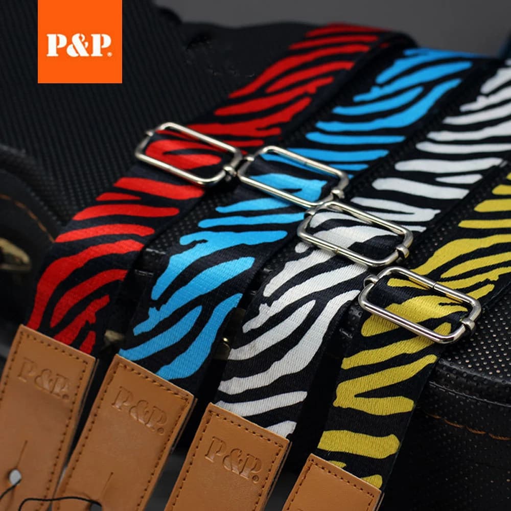 Zebra Stripes Ukulele Straps Crossed Colorful Striped Pattern Musical Instruments Accessories.