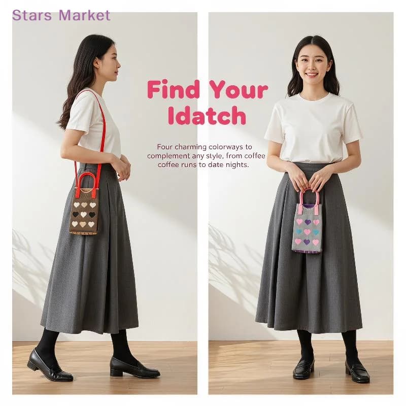 Fashion Knitted Mini Shoulder Bag for Women Girls Cute Small Phone Pouch Casual Portable for Outdoor Commute Dating
