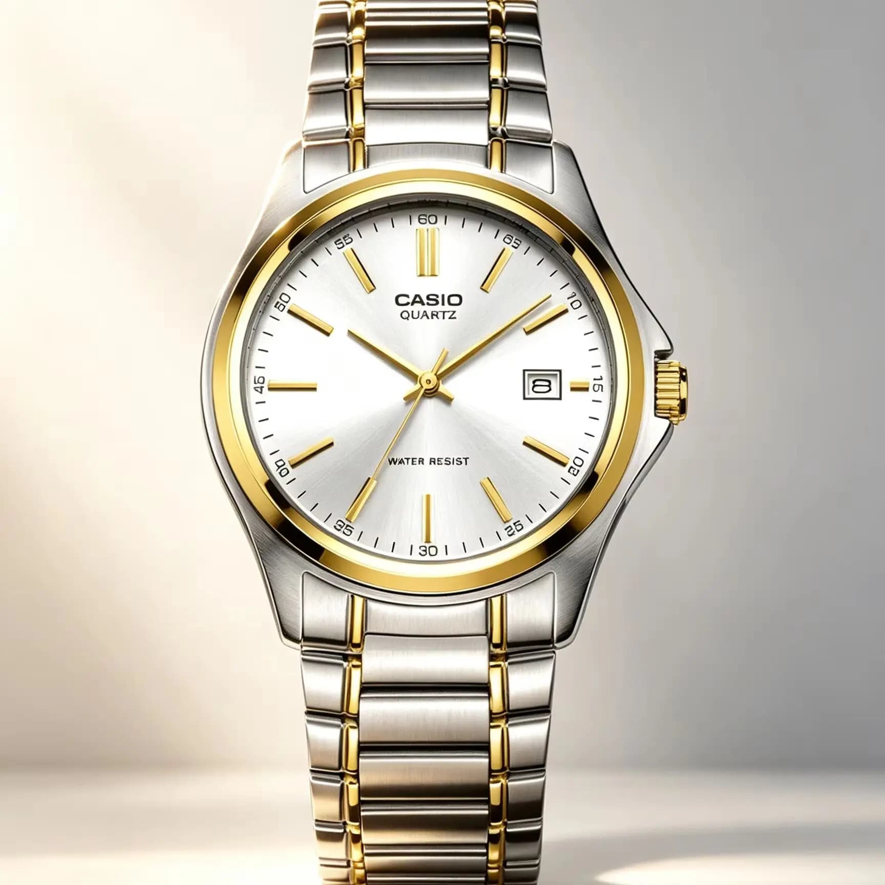 Casio MTP‑1183G Men Wrist Watch | Gold Tone Ion Plated Case | Stainless Steel Band | Daily Water Resistant Analog Business Watch