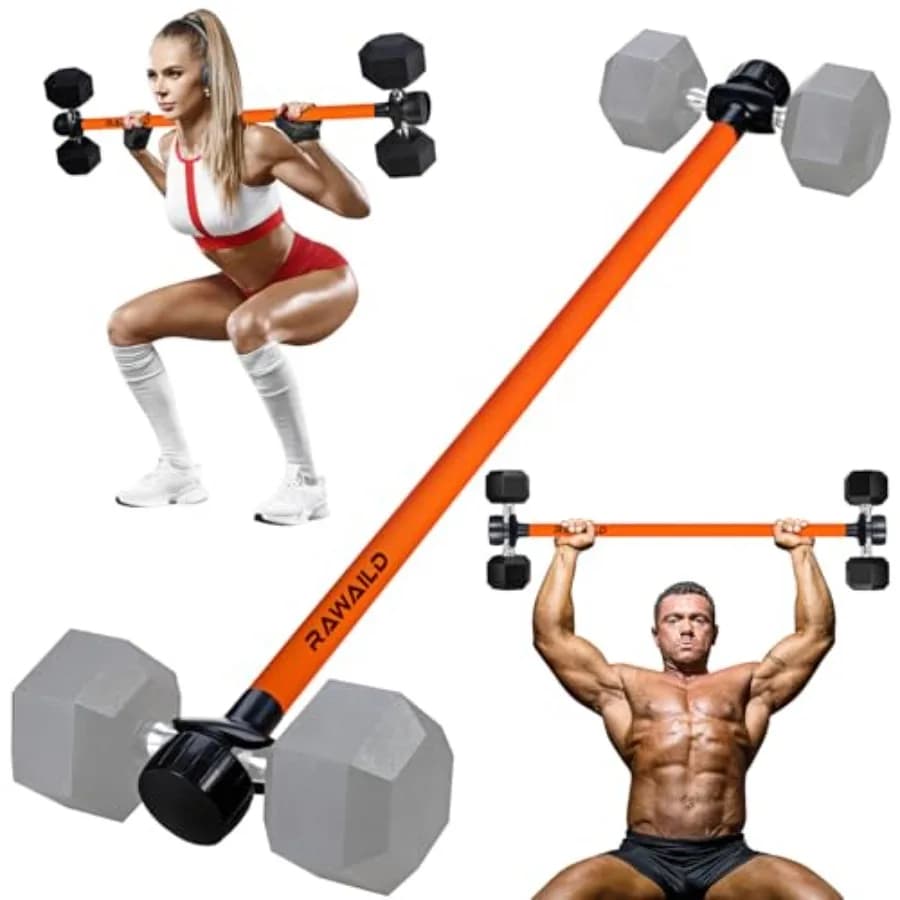 Convertitore per Manubri: Trasforma i Manubri in un Set di Bilancieri con Barra per Panca, Squat, Hip Thrust, Stacchi da Terra e Sollevamento Pesi a Casa
