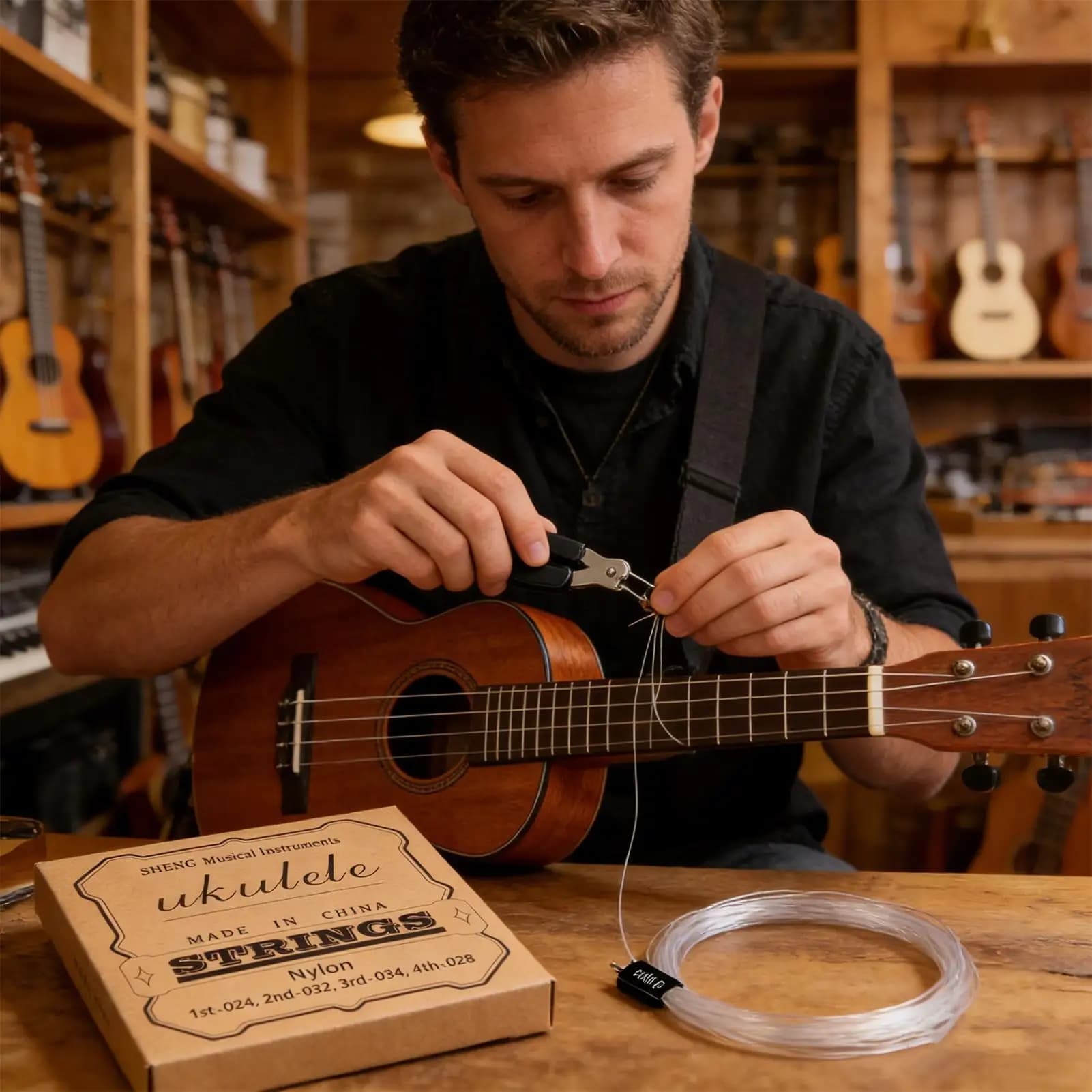 Corde per Ukulele Baritono, 5 Set Universali in Nylon a Lunga Durata, Accessori per Ukulele Baritono per Chitarristi e Liutai