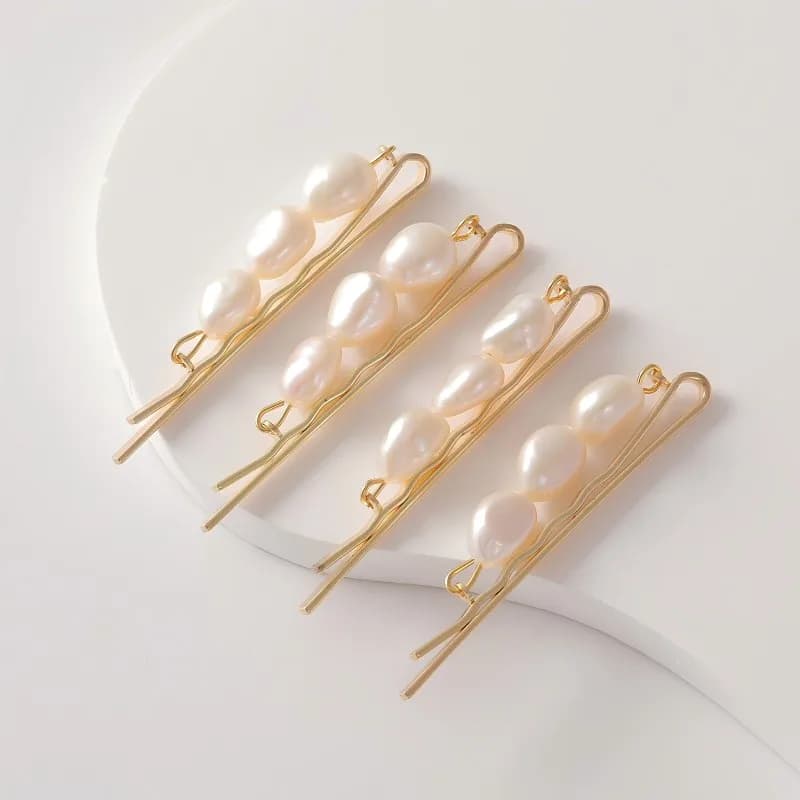 Fermaglio per capelli con perle naturali d'acqua dolce, accessori vintage alla moda, fatinati e fatti a mano, fermagli per capelli per ragazze