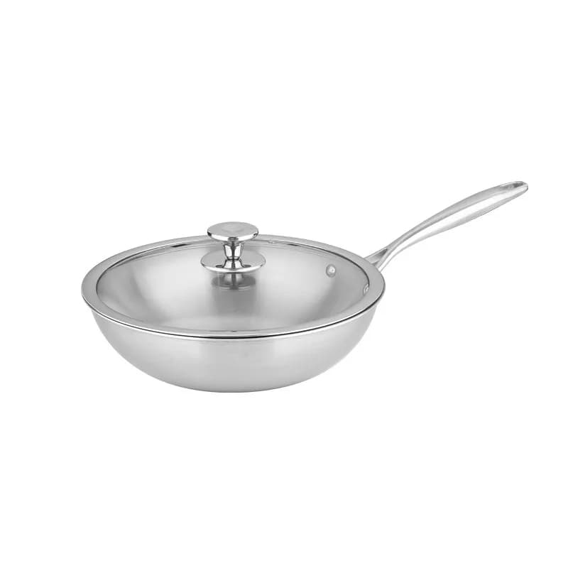 Composite steel pan for domestic use for healthy cooking, uncoated pan, induction cooker, universal natural gas