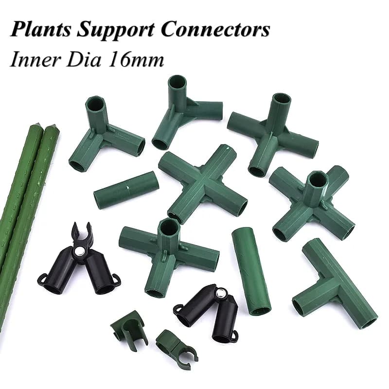 10 Pezzi Supporti per Piante da Giardinaggio 16mm, Giunti per Tubi a 2/3/4/5 Vie, Accessori per Strutture di Serre e Giardini, Fissaggi Fai-da-Te