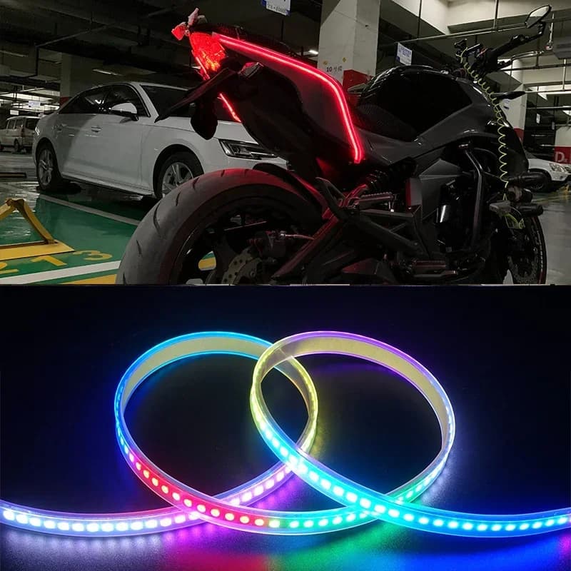 Motorcycle LED DRL Daytime Running Lights Tail Light Strip Flowing Waterproof Turn Signal Lamp Auto Car Style Accessories