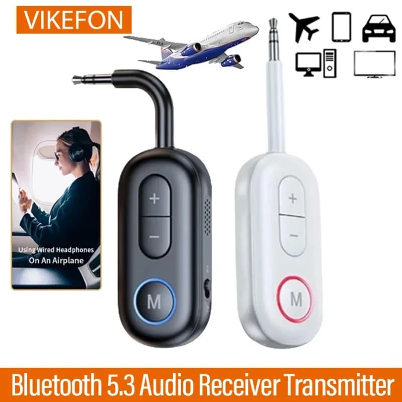 Bluetooth 5.3 Wireless Audio Adapte Receiver Transmitter 3.5mm AUX Jack Air USB Dongle for TV PC Headphones Car Kit Speaker