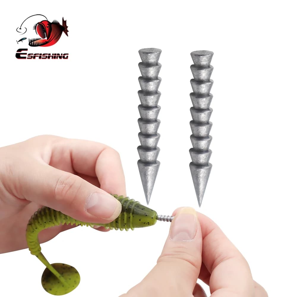 ESFISHING Connector Fishing Nail Weight Rig per Soft Silicone Worm Lure per accelerare il lavandino