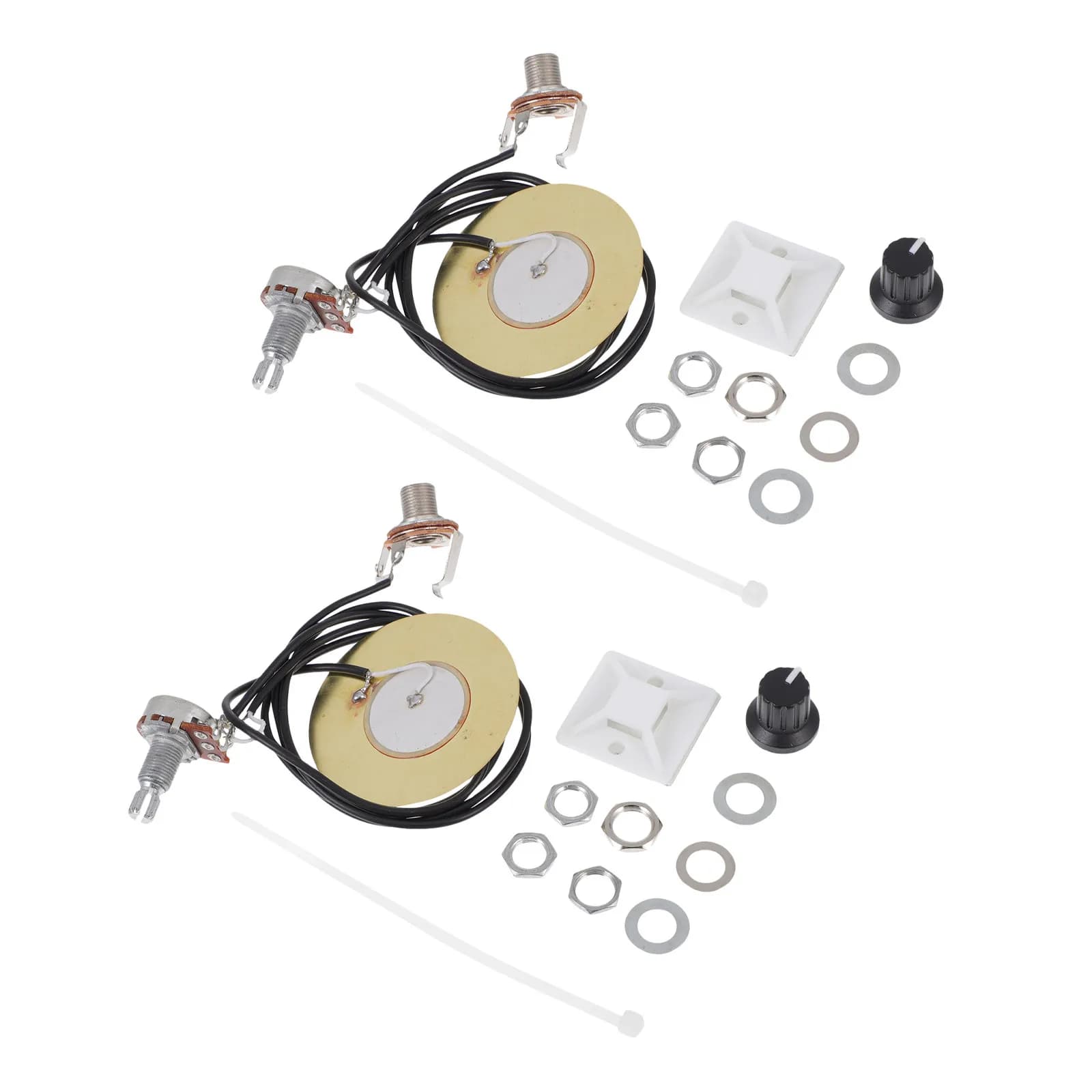 2Set Acoustic Guitar Pickup Set Piezo Transducer Microphone Contact 50Mm Stable Signal for Electric Acoustic Guitar Ukulele