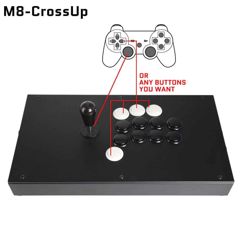FightBox M8-CrossUP Hitbox stile Sanwa Joystick coreano Brook combat board plug and play Arcade Controller di gioco per PC/PS/INTERRUTTORE