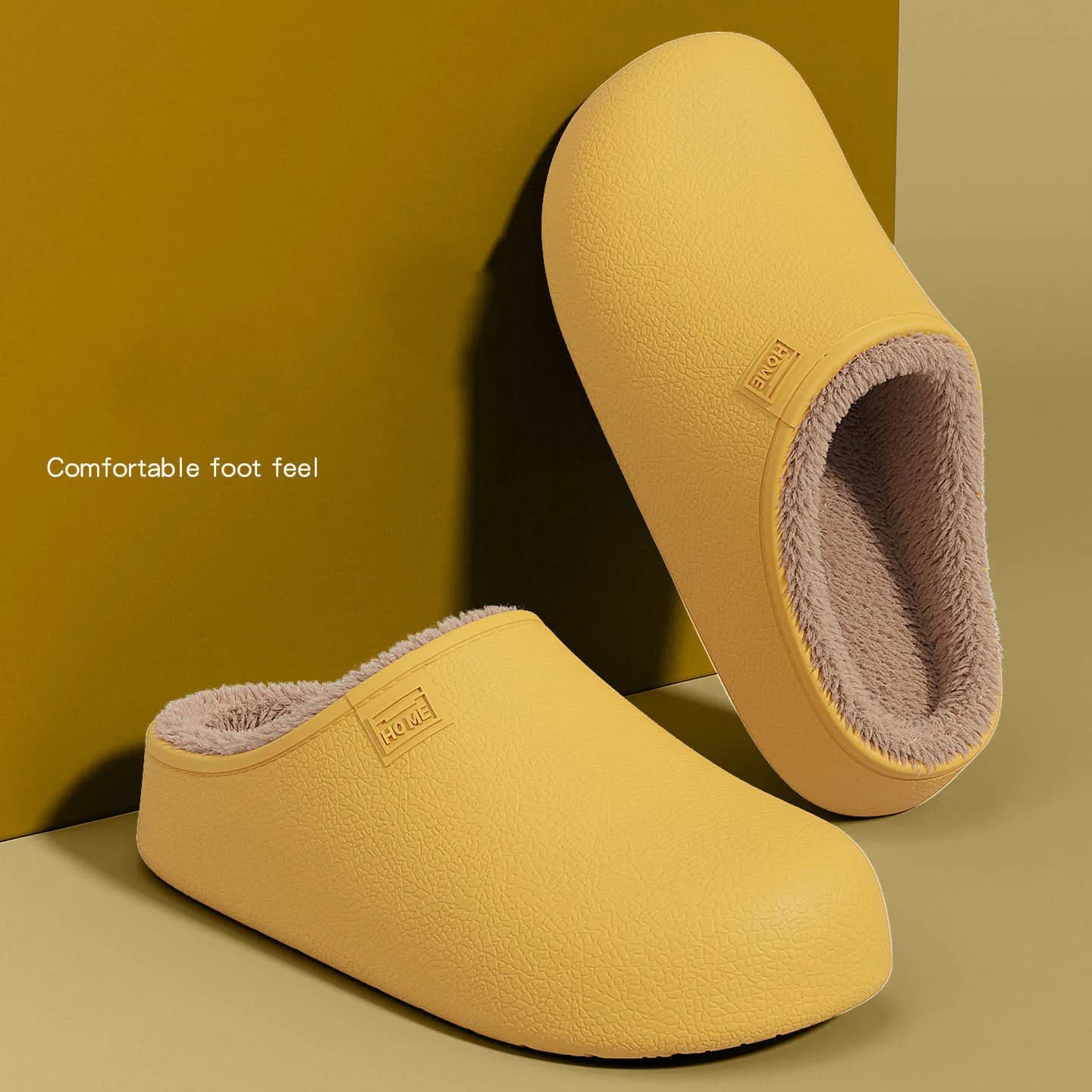 EAV raincoats for autumn and winter, warm and non-slip slippers with thick soles, versatile, cotton slippers with tips