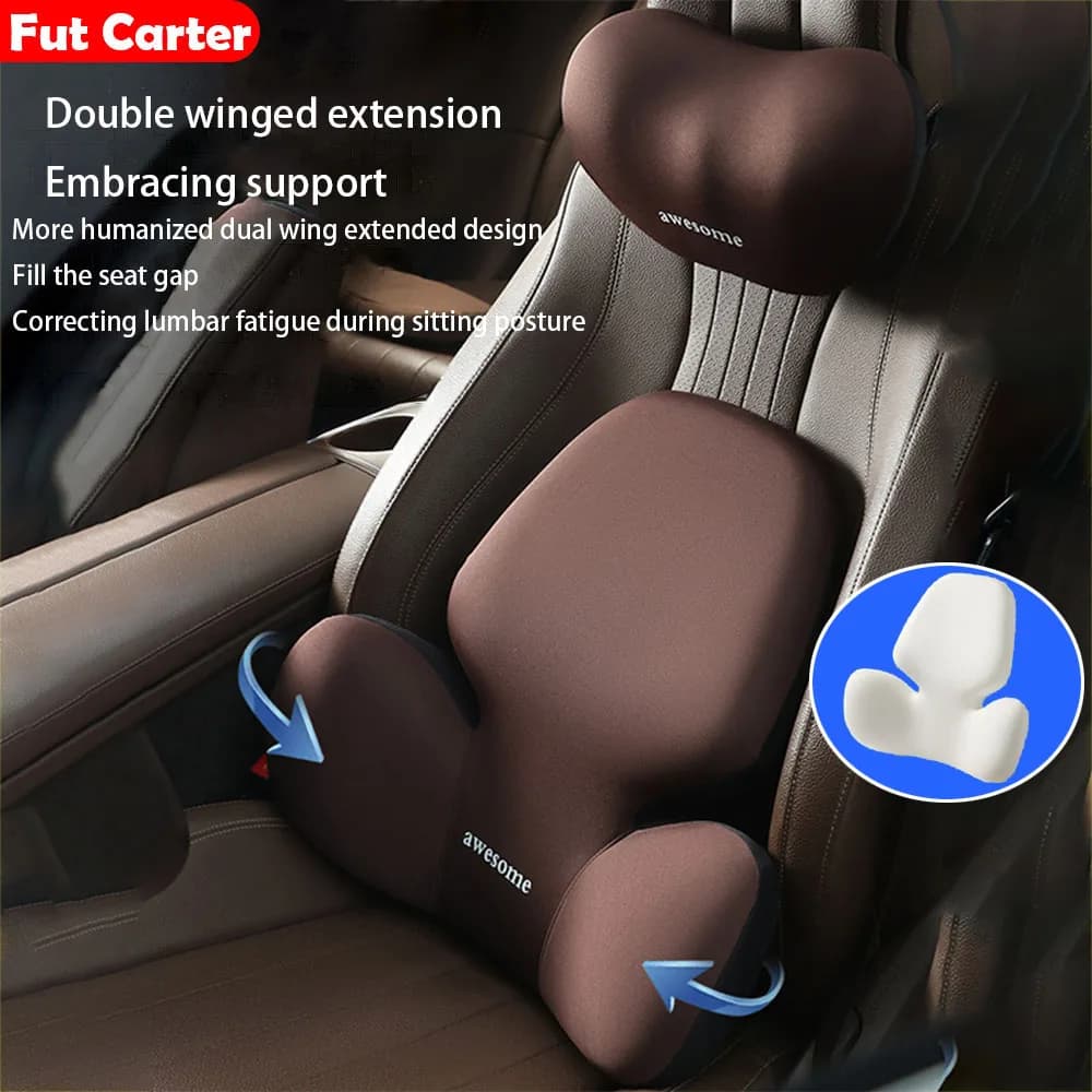 Aggiornamento cuscino di supporto lombare per Auto cuscino per il collo automatico supporto per la vita schienale lavabile rimovibile cuscino universale per veicoli