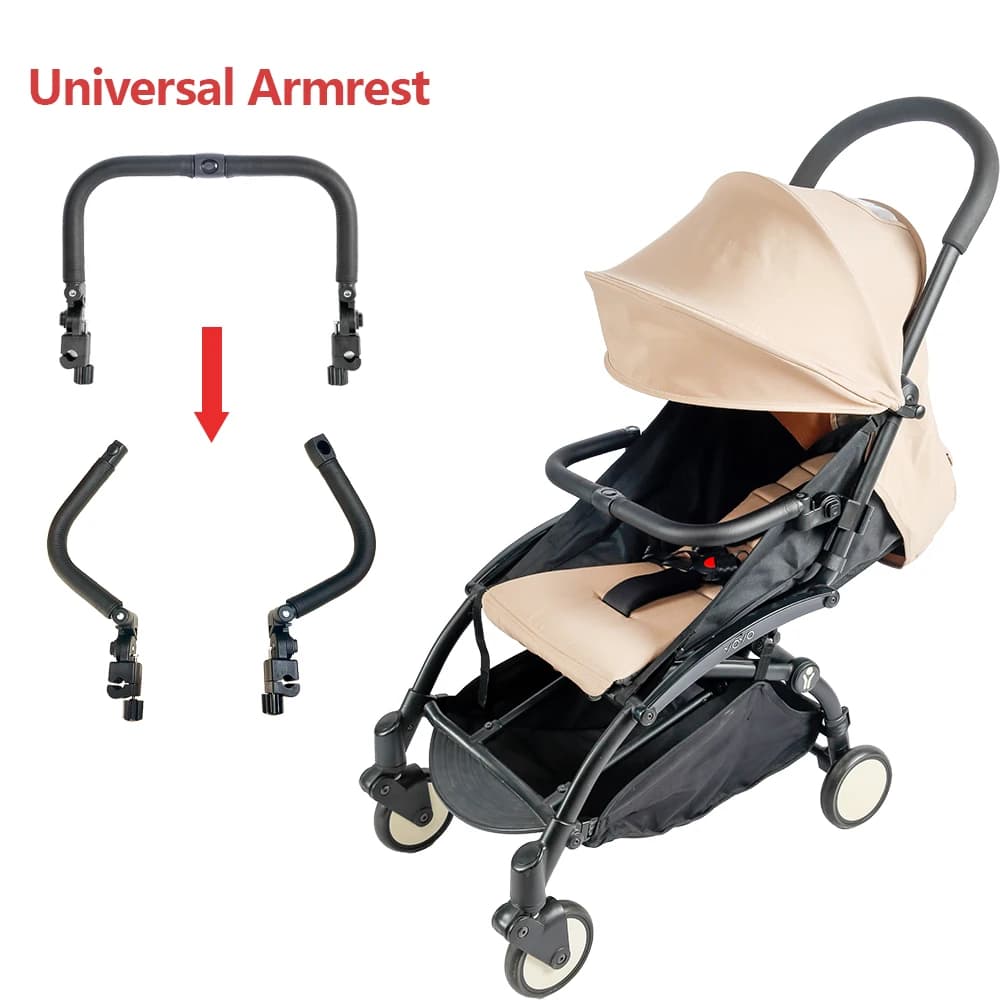 Barra paraurti universale per passeggino Maniglia per bracciolo per carrozzina Accessori per passeggino Materiale in acciaio spugna in pelle PU Barra di sicurezza di tipo separato