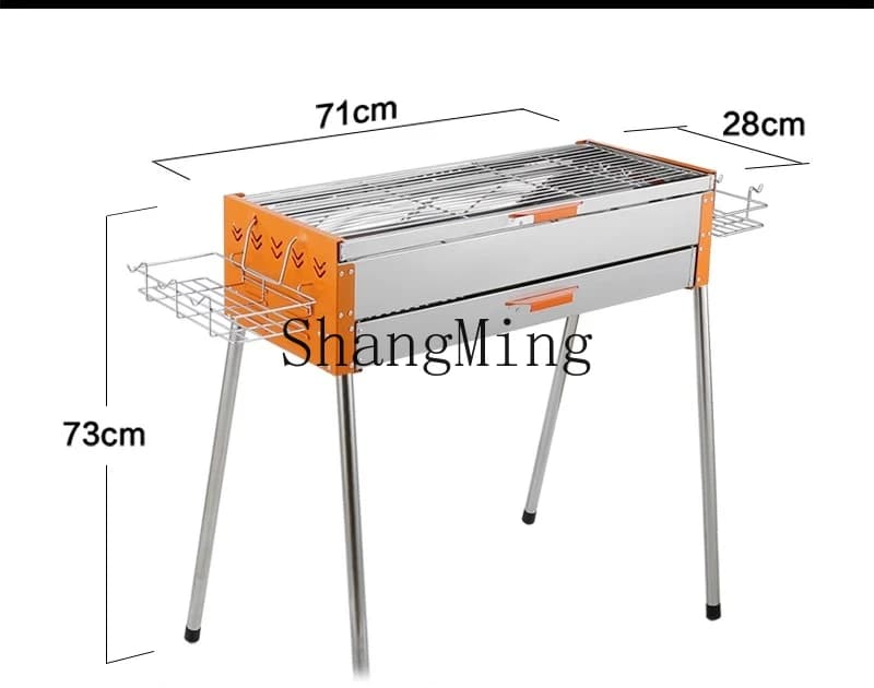 Coal grill for domestic use with portable folding camping kebab stove for outdoor stainless steel CL